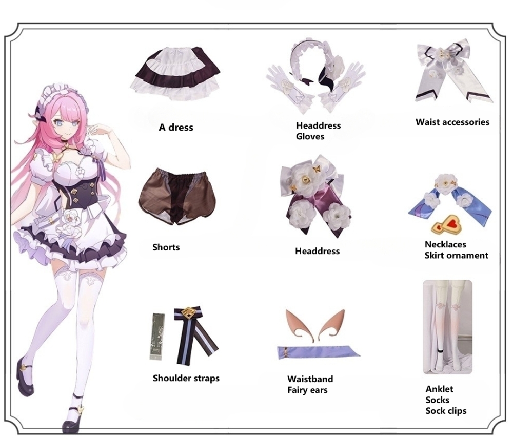 Game Cosplay,Honkai Impact 3rd,Honkai Impact 3 Alicia Maid Cosplay Costume